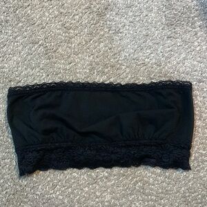Victoria’s Secret Pink black lace trim bandeau bra top bralette size M